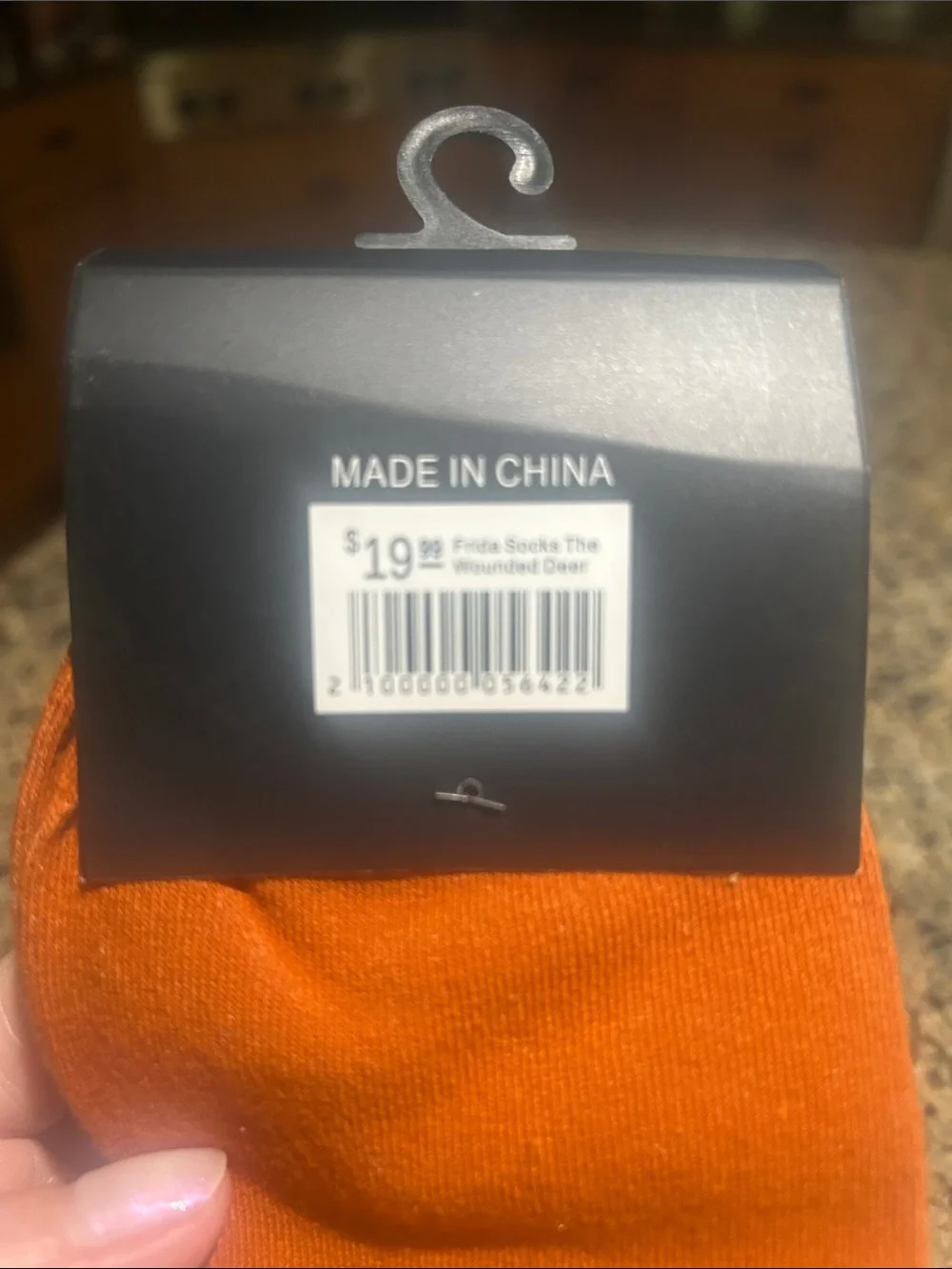 Immersive Frida Kahlo Orange Artistic Crew Socks